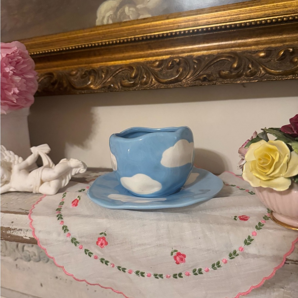 Blue and White Decorative Teacup Accents
